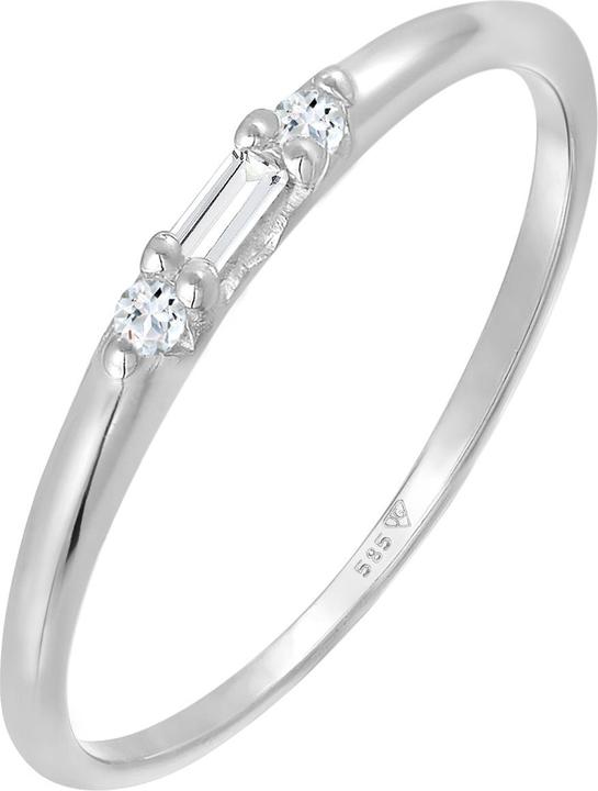 Image du produit Elli PREMIUM Bague Topaze Fiançailles Bague d'appoint 585 or blanc (58, 950 Palladium)