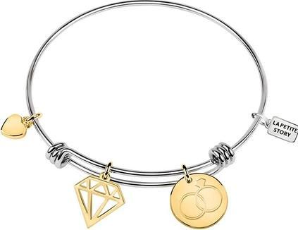 La Petite Story Steel bracelet with gold plated pendants LPS05AQJ02 (L)