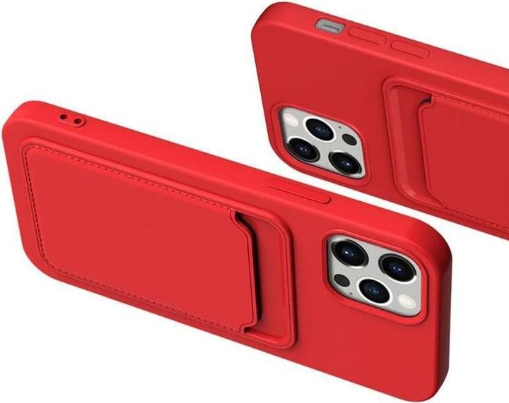 Produktbild Hurtel Card Case Silicone Wallet Case with Card Slot Documents for iPhone 13 Pro Max Orange (Apple iPhone 13 Pro Max)