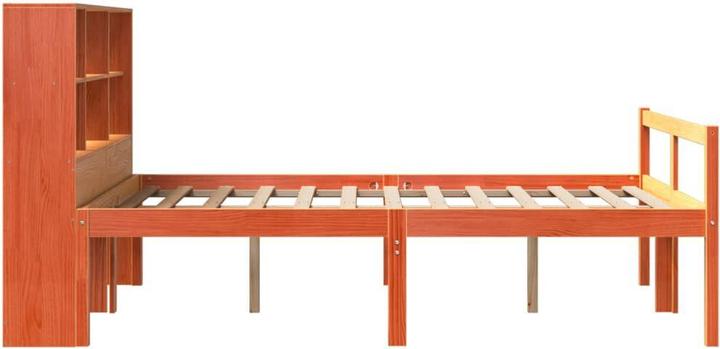 Produktbild VidaXL Massivholzbett Holzbett Bett Doppelbett mit Regal ohne Matratze 160x200cm (160 x 200 cm)