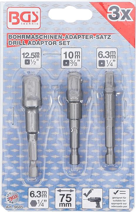Productafbeelding BGS Adapterset (6,3 mm, 10 mm, 12,5 mm)