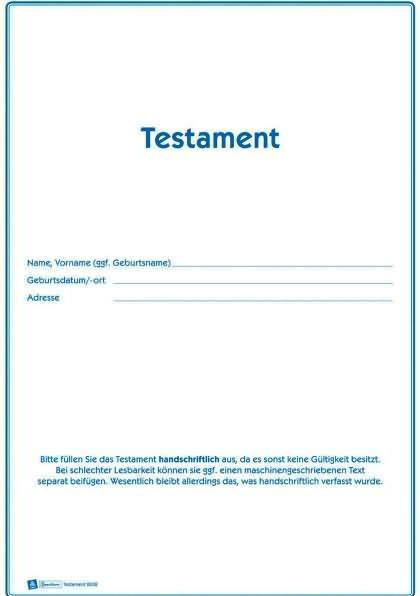 Produktbild Avery Zweckform Vordruck ""Testament"", 220 x 163 mm (10 x)