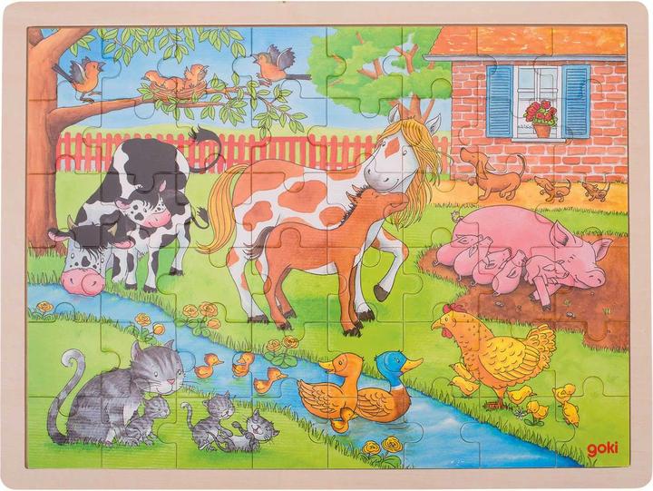 Actual product image Goki Inlay puzzle life on the farm (48 pieces)