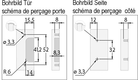 Productafbeelding Prämeta Eenassige scharnieren Dunne deur plat scharnier, deur opleg 3,5 mm, hoekscharnier, R