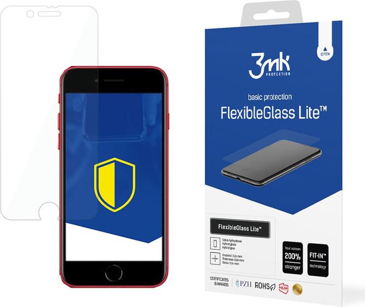 3MK hybrid glass Flexible 2.5D Lite for iPhone SE 2020 / SE 2022 (1 Stück, Apple iPhone SE (3rd Gen), Apple iPhone SE (2nd Gen))