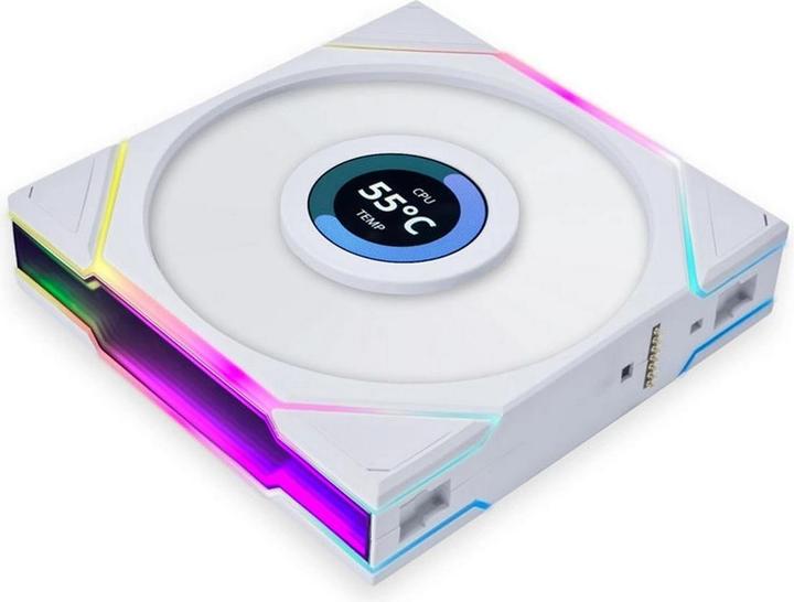 Actual product image Lian-Li UNI FAN TL LCD Series Reverse Blade Lüfter, 3er-Pack inkl. Controller - 120mm, white (120 mm, 3 x)