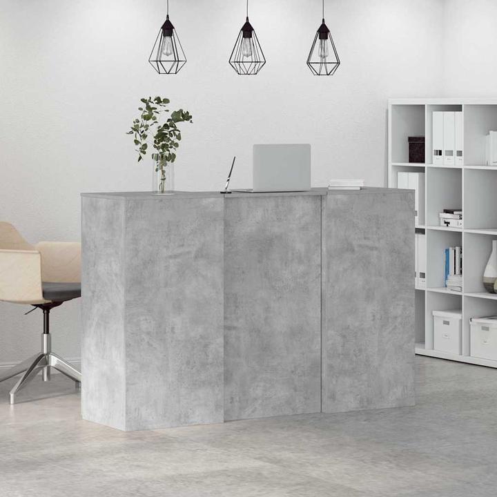 Image du produit VidaXL Comptoir d'accueil gris béton 155x50x103,5 cm Bois composite Comptoir d'accueil