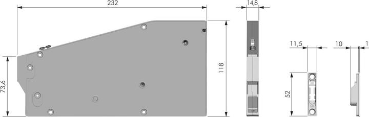 Produktbild Italiana Ferramenta Bremsklappenhalter KIARO S mit Seil, Kunststoff grau (1 Stk.)