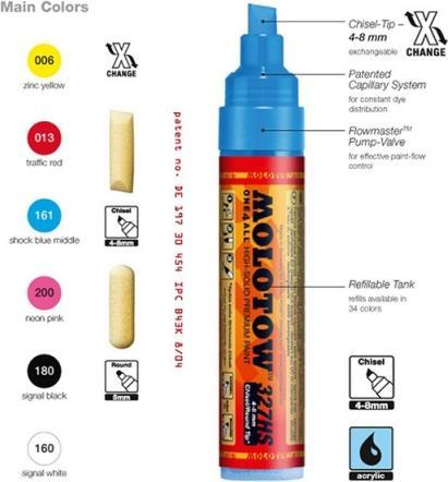 Actual product image Molotow Felt-tip pen One4all 327HS signal bck 180 (Signal black, 4 mm, 1 x)
