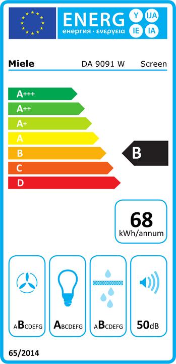 Label énergétique Miele DA 9091 W 11683810 (Hotte murale)
