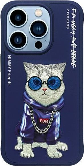 Actual product image Audi Nimmy case iPhone 15 Pro 6.1" blue Glasses Cool Cat (Apple iPhone 15 Pro)