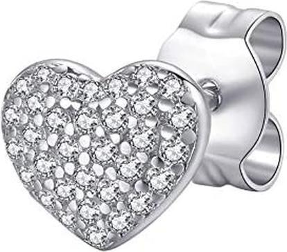 Rosato Silver single earrings Heart with zircons Storie RZO046