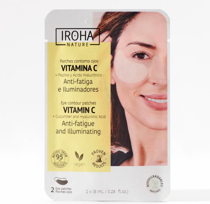 Image du produit Iroha Nature Patchs contour des yeux à la vitamine C + au concombre et à l'acide hyaluronique (Patchs, 16 ml)