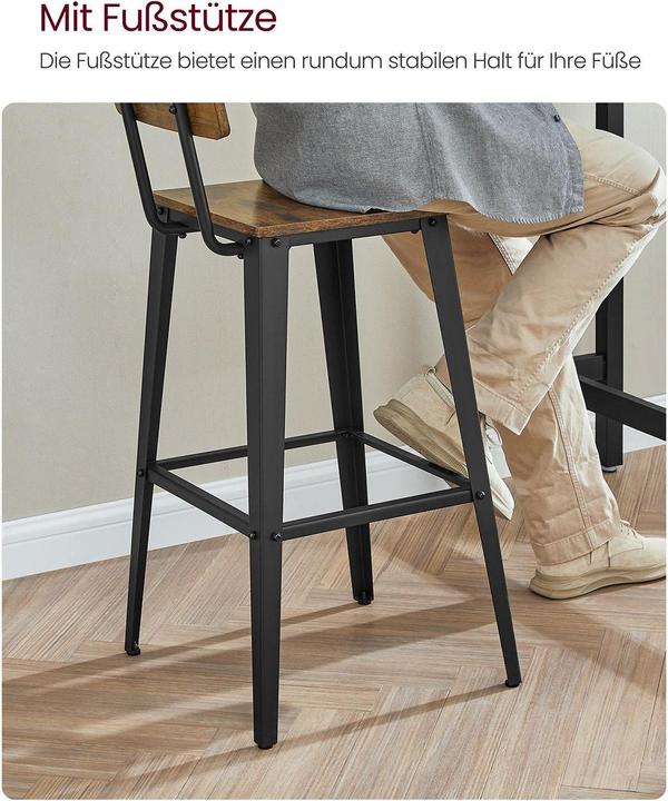 Actual product image Vasagle 2 bar stools LBC078B01 brown
