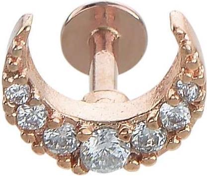 Immagine prodotto Bijouteria Piercing orecchio (Acciaio chirurgico 316L, Vetro (di orologio), Rivestimento in PVD (colore oro))