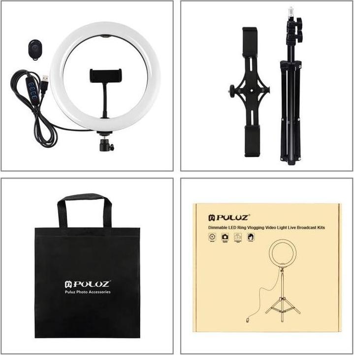 Produktbild Puluz 1,1m Tripod Mount with 26cm LED Ring Vlogging PKT3070B (Studioleuchte)