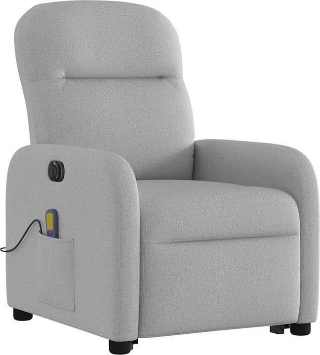 Immagine prodotto VidaXL Poltrona massaggiante con ausilio per la posizione eretta elettrica in tessuto grigio nuvola
