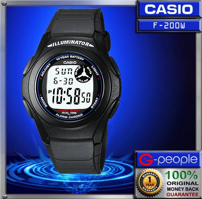 Actual product image Casio F-200w-1aef (Digital watch, Sports watch, Chronograph, 40 mm)