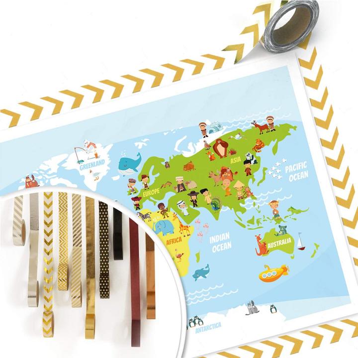 Immagine prodotto Trenddeko Mappa del mondo divertente per bambini (60 x 50 cm)