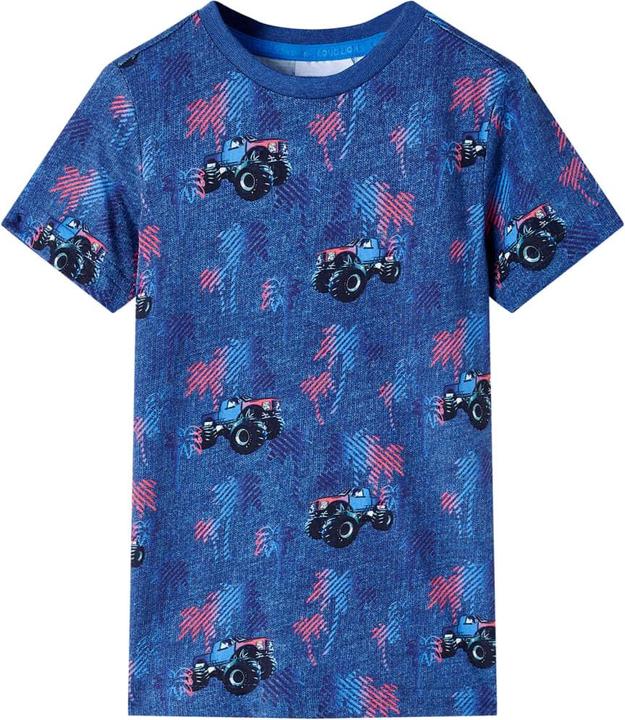 Image du produit VidaXL T-shirt enfant bleu foncé mélangé 140,Matière : 100 (140)