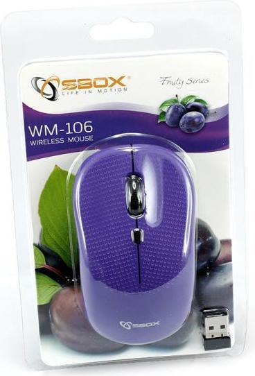 Produktbild Sbox Optical Wireless Mouse WM-106 Purple (Kabellos)