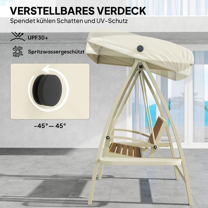 Actual product image Outsunny Hollywoodschaukel Metall, Kunststoff Beige