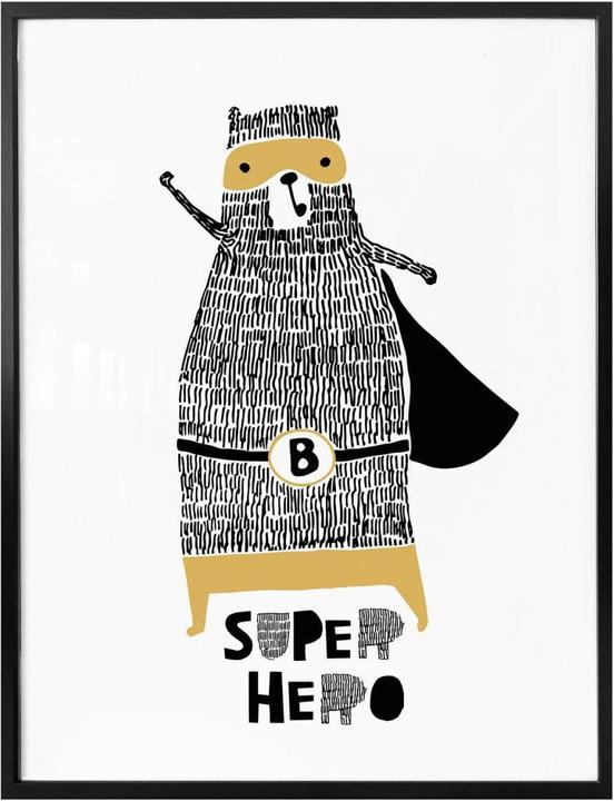 Image du produit Trenddeko Ours Strong Superhero (30 x 40 cm)