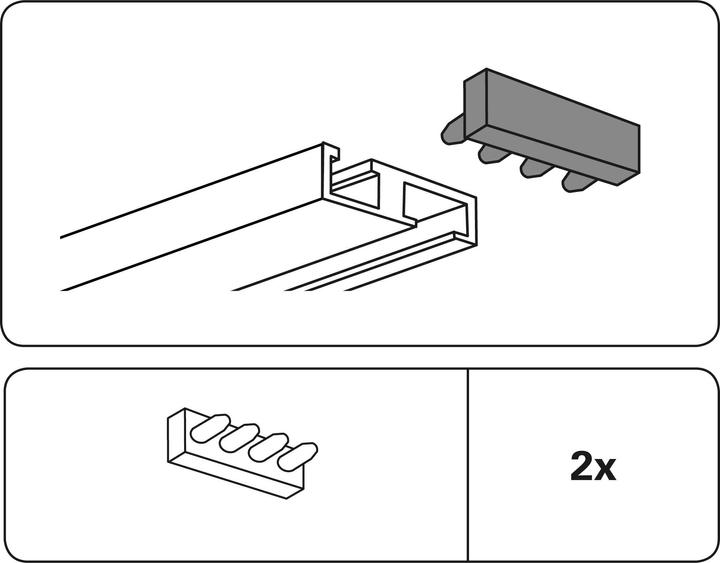 Produktbild Gardinia Endstück für Aluminium-Vorhangschiene 1-läufig