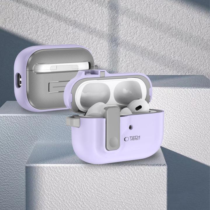 Actual product image Tech-Protect SLIM HOOK Apple AIRPODS PRO 1 / 2 LAVENDER (Headphone bag)
