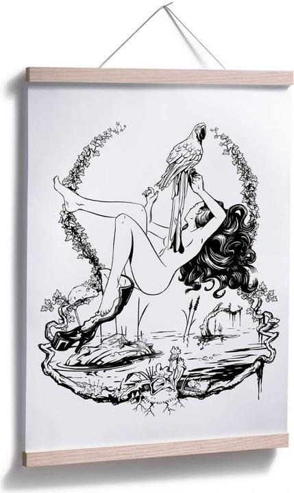 Produktbild Trenddeko Drawstore - Parrot 'n Girl (80 x 100 cm)