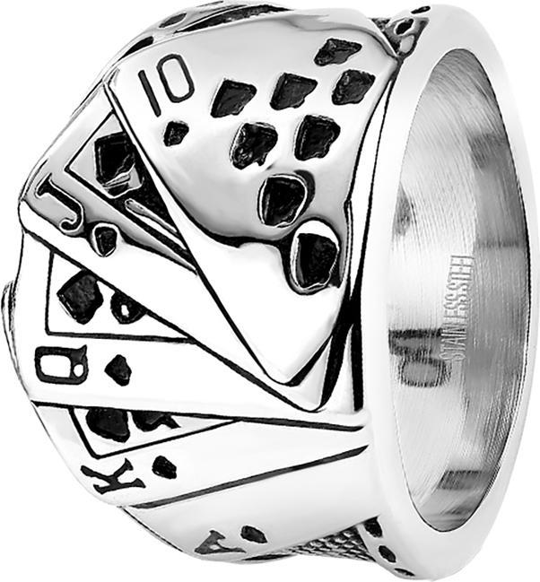 Star Piercing Ring silber Poker Royal Flush