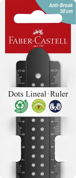 Faber-Castell Lineal Dots 30,0 cm, schwarz (300 mm)