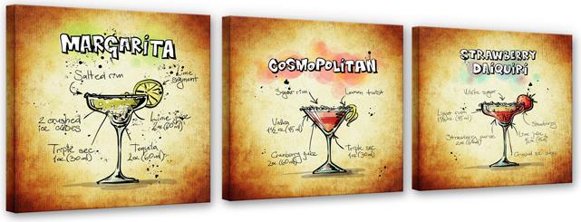 Produktbild Trenddeko Cocktails Set 01 (3-teilig) (50 x 50 cm)