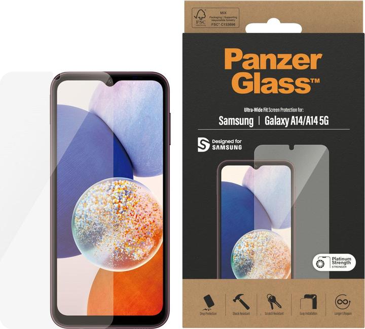 Productafbeelding PanzerGlass Ultra-Wide Fit (1 Stuk, Samsung Galaxy A14 5G, Samsung Galaxy A14)