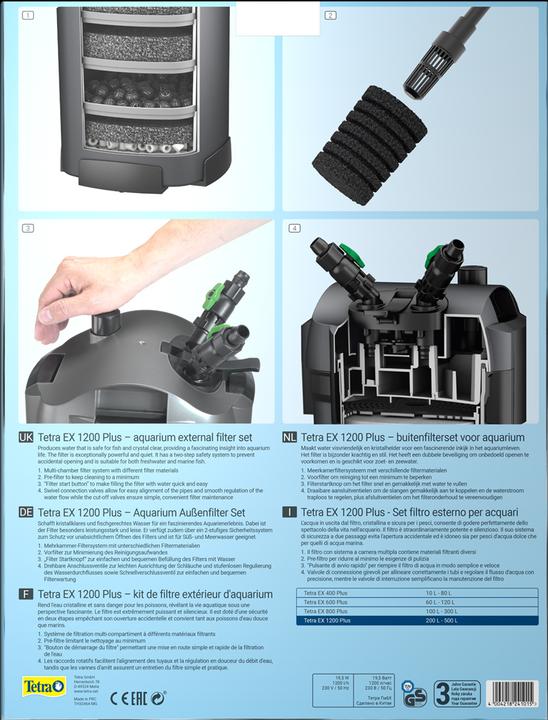Image du produit Tetra EX 1200 Plus (500 l, Filtres externes, Eau douce)