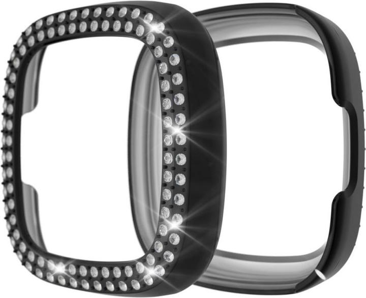 Cover-Discount Fitbit Versa 3 / Sense - Glitter Rhinestone Protection Case black