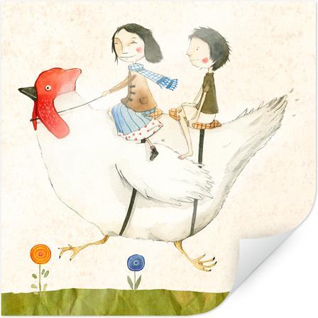 Actual product image Trenddeko Loske - chicken trip (70 x 70 cm)