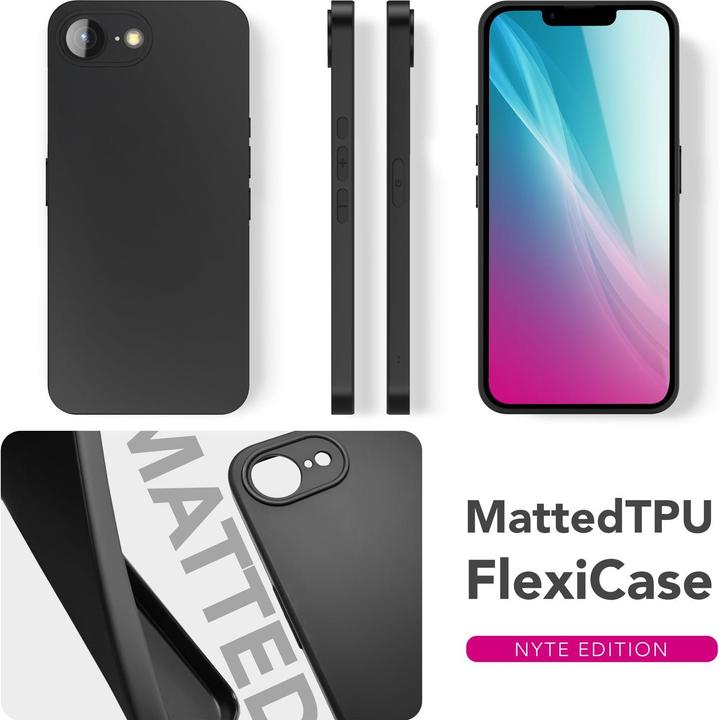 Immagine prodotto Nalia Strider - Blackout Look Cover - Ultradünne Silikon Hülle mit Staubschutz Kappen (Apple iPhone 16e)