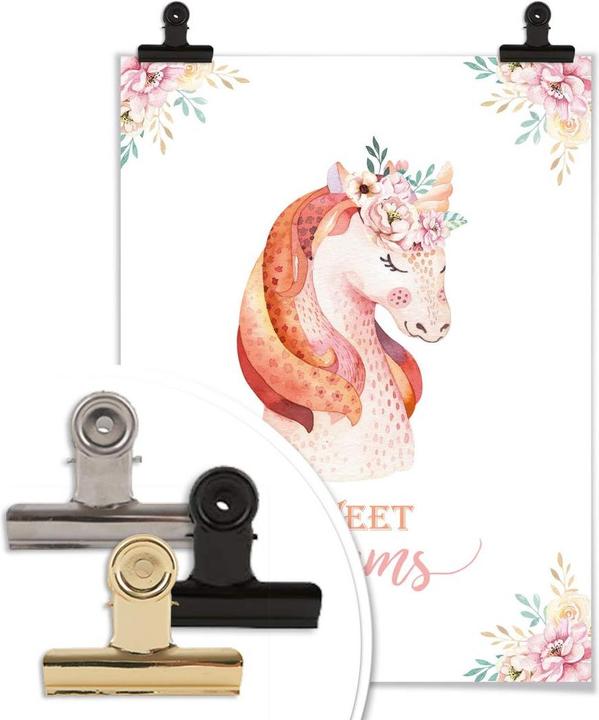 Produktbild Trenddeko Kvilis - Sweet Dreams - Einhorn mit Blumenkranz (80 x 100 cm)