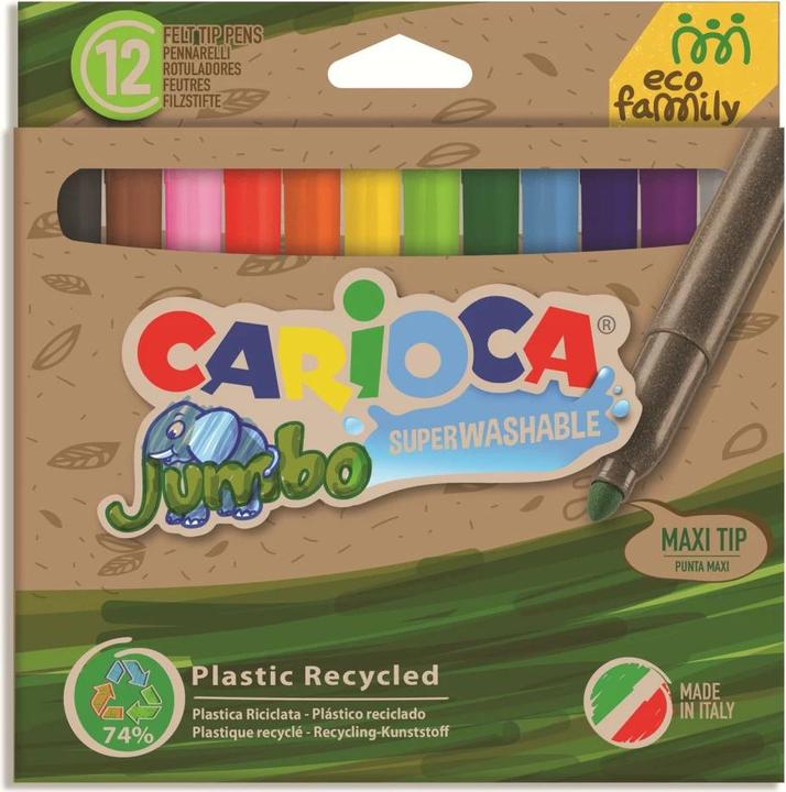 Produktbild Carioca Fasermaler Eco E-12 Maxi 12 Stück, Mehrfarbig (Sortiert, 12 x)