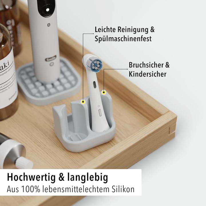 Produktbild Qikfresh Aufsteckbürstenhalter 2er Grau (Zahnbürstenhalter)