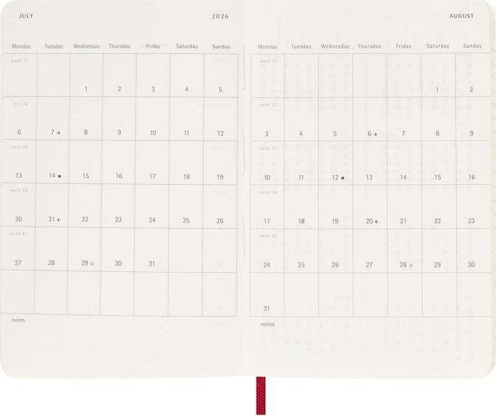 Immagine prodotto Moleskine TAKA 2026 PK SC Scha.Rot (9 x 14 cm, Inglese)