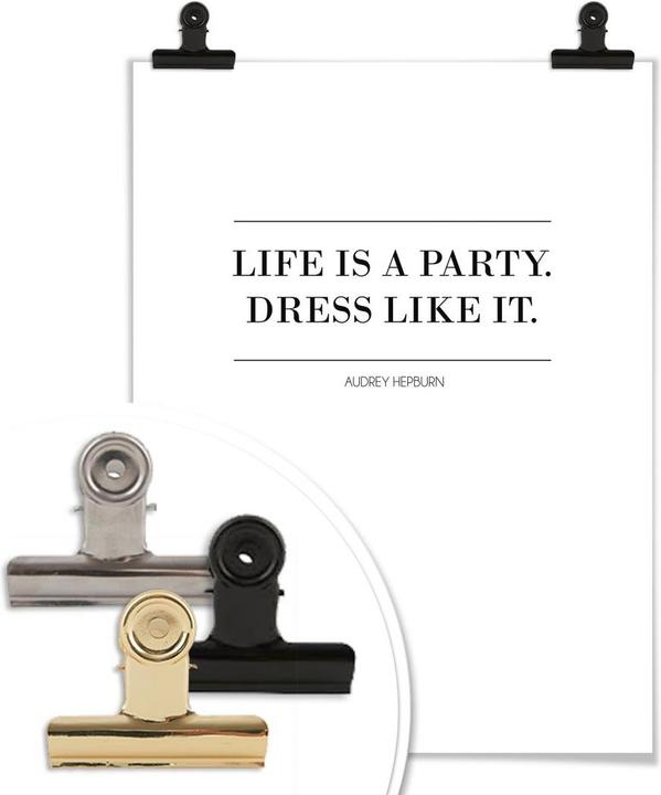 Produktbild Trenddeko Audrey Hepburn - Life is a party (60 x 80 cm)