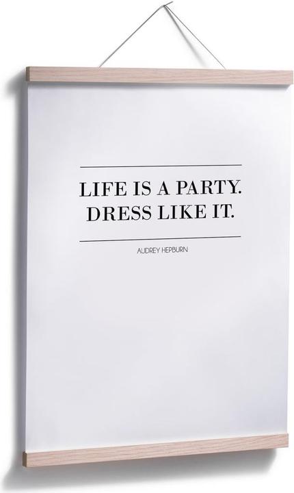 Produktbild Trenddeko Audrey Hepburn - Life is a party (60 x 80 cm)