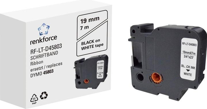Produktbild Renkforce Schriftband RF-LT-D45803 Kompatibel ersetzt DYMO D1 - 45803 19 mm Ba (1.90 cm, Schwarz)