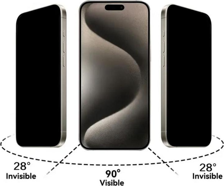 Immagine prodotto Screenguard Schermo Privacy Proteggi schermo Apple iPhone 15 Vetro blindato (1 Pezzo/i, Apple iPhone 15)