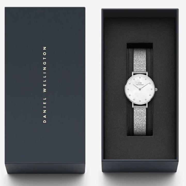 Immagine prodotto Daniel Wellington Classic Petite Lumine Pianoforte pressato Argento Bianco (Orologio da polso analogico, 28 mm)