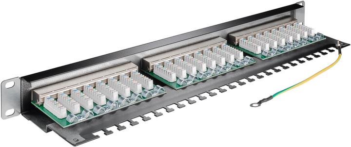 Produktbild Goobay CAT 6 48,30cm (19") Patch Panel, 24 Port, Schwarz (S/STP, CAT6, 0.40 m)