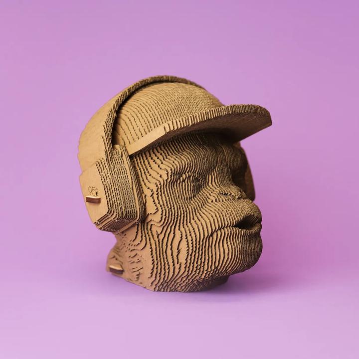Actual product image Cartonic Monkey ""Hear No Evil"" - 3D cardboard model