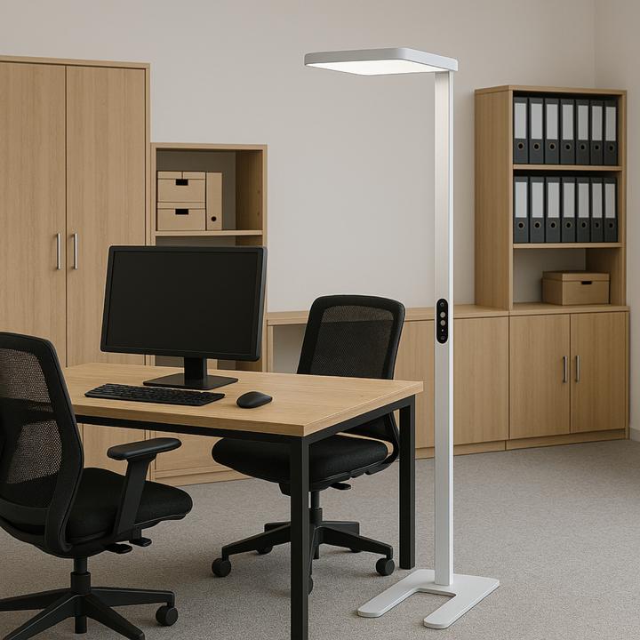 Image du produit Luxula Lampadaire de bureau à LED, haut/bas, blanc (7000 lm)